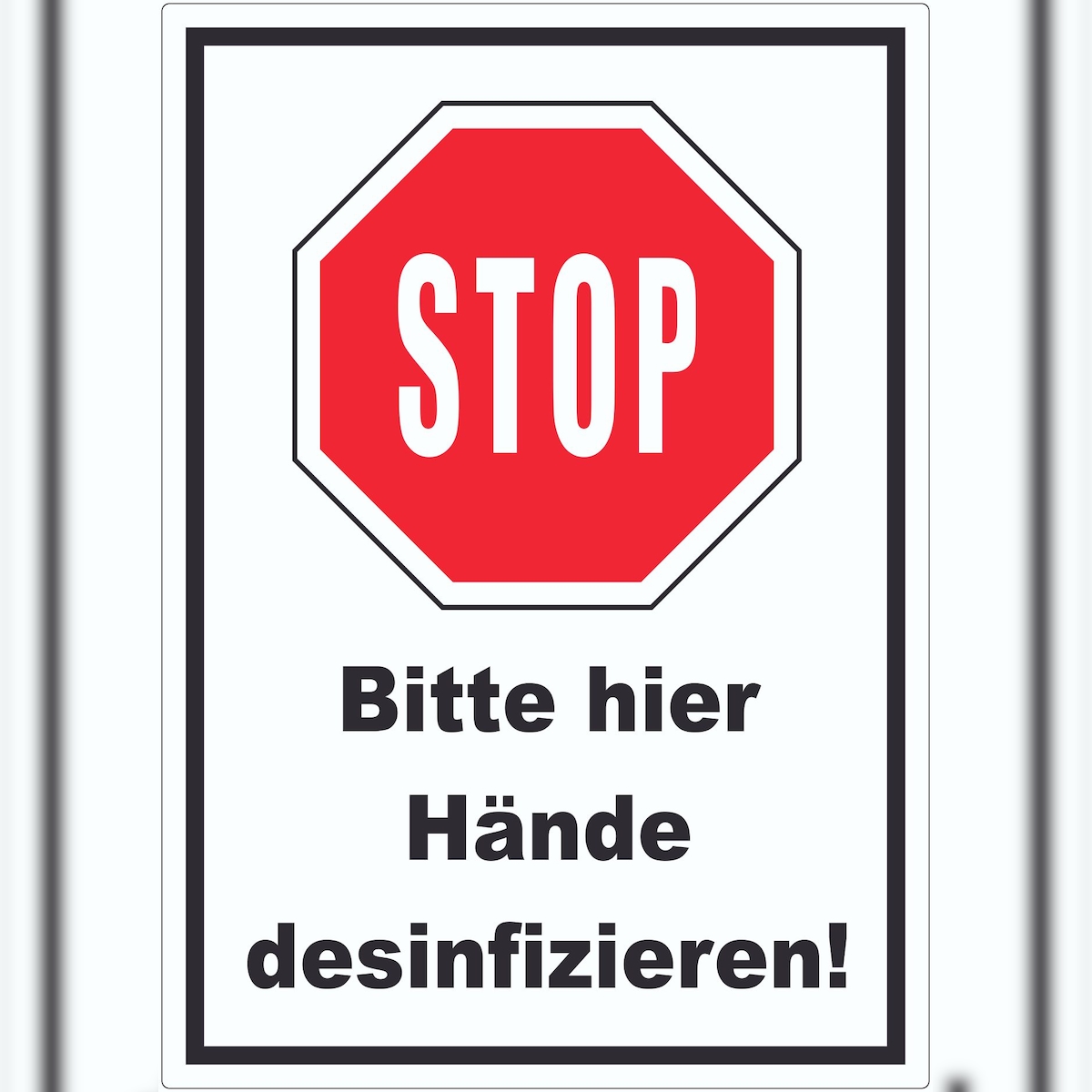 HB-Druck Bitte hier Hände desinfizieren Aufkleber A8 (52x74mm) Image