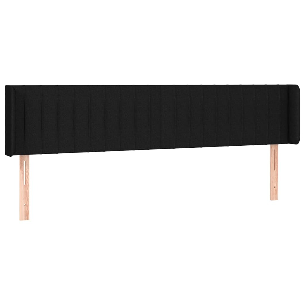 vidaXL Kopfteil mit Ohren Schwarz 163x16x78/88 cm Stoff Image