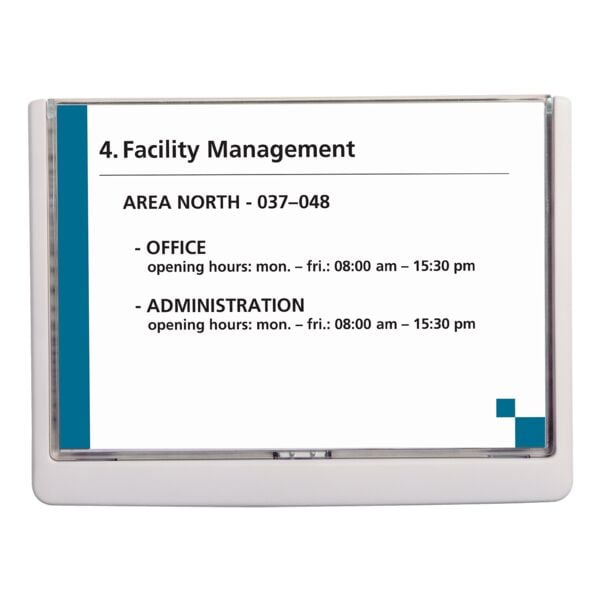 Durable Türschild »CLICK SIGN 486602« A5 quer weiß weiß, 21x14.85 cm Image