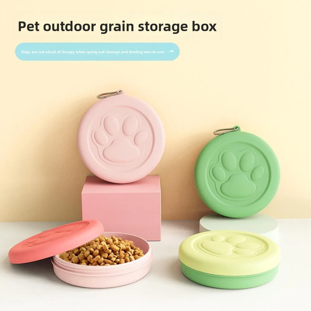 Bol de nourriture pour chien portable en plein air pour animaux de compagnie, boîte à collation multifonctionnelle pour chien et chat, bol d'extérieur pour alimentation de nourriture et d'eau