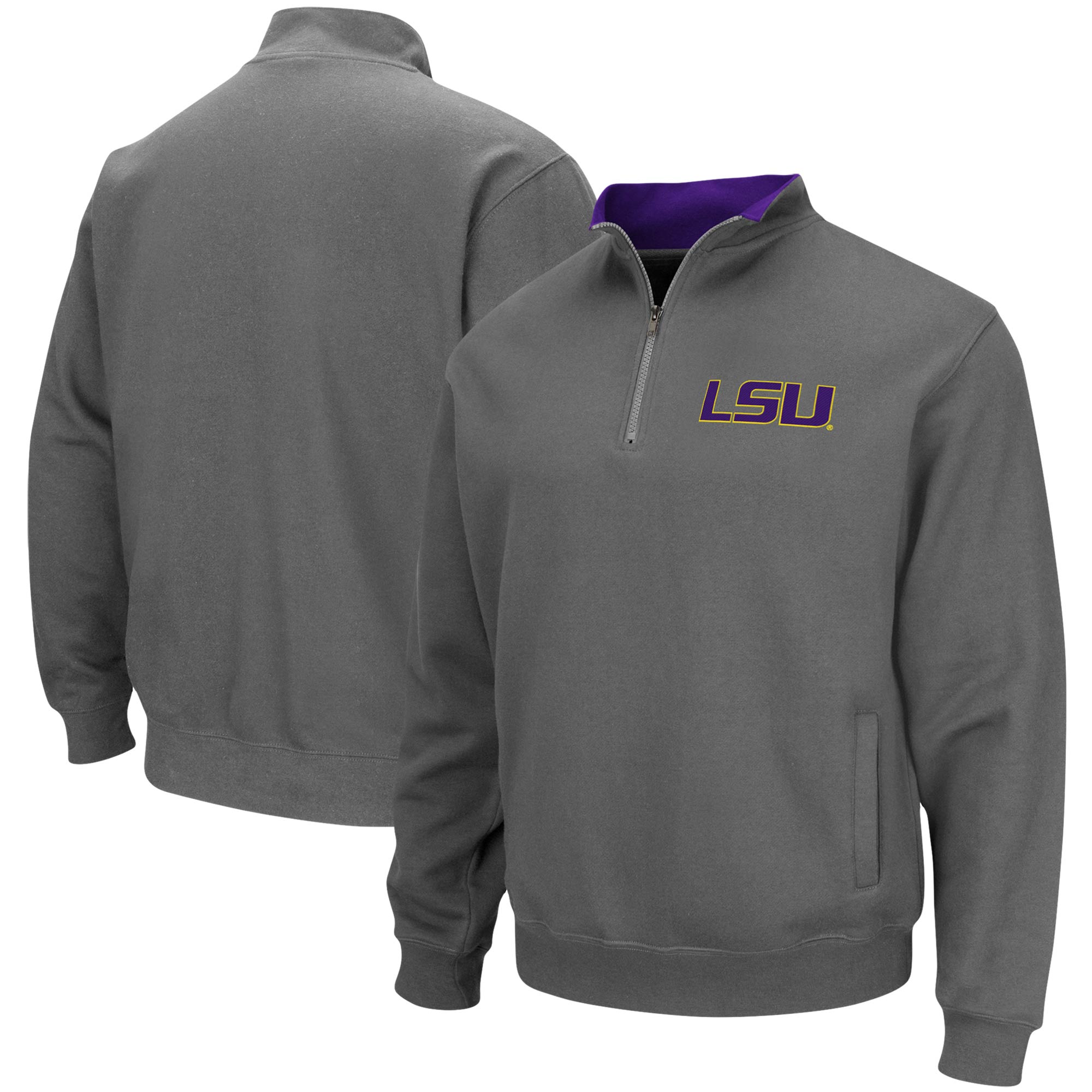 Colosseum Charcoal LSU Tigers Tortugas Logo Quarter-Zip Jacke für Herren Image