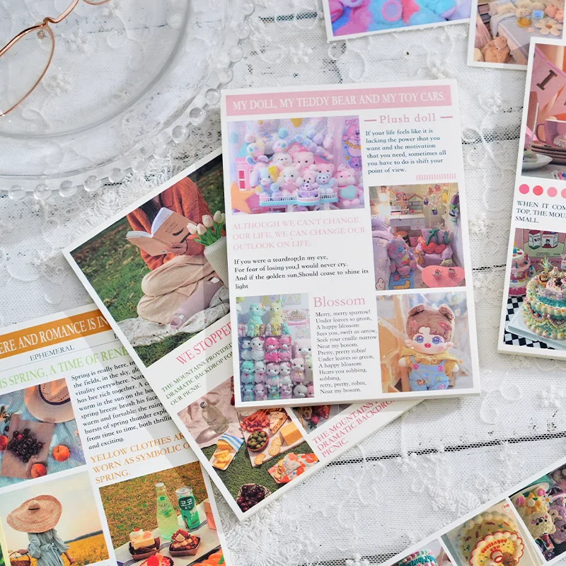 Papier de fond de scrapbooking fait à la main, matériel de style magazine américain, journal de bricolage, 50 pièces