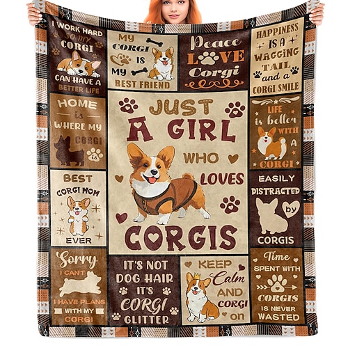 Fleecedecken Überwurfdecke für die Couch Hund pet Niedlich 3D Sofa Bett Dekorative Decke Warme Decke Wohndeko Image