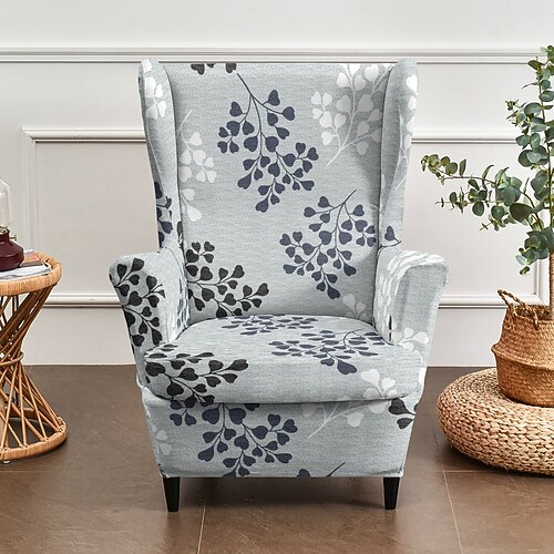 Stretch-Sesselbezug für Ohrensessel, floral/gestreift/geometrisch bedruckter Polyester-Schonbezug für Sessel, abnehmbarer dekorativer Möbelschutz Image