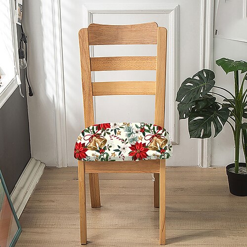 Weihnachtsstuhl-Sitzbezug, Weihnachts-Schonbezug für Zuhause, Büro oder Esszimmerstuhl, Weihnachtsdekoration Image