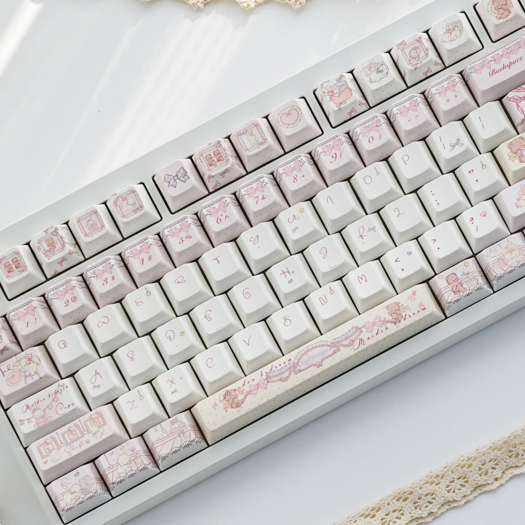 Neue Themen-Tastenkappen, 139 Tasten, SOA Cherry Profiled PBT Double Shot, japanische Tastenkappen für MX Switch Alice ANSI ISO Layout Tastatur-Kit Image