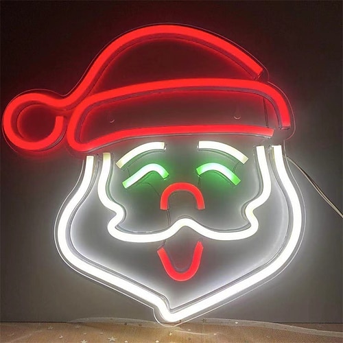 weihnachtsmann neon licht led zeichen lampe weihnachtsdekoration nachtlichter für festival party raum shop kinder geschenk usb stecker Image