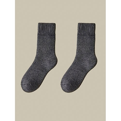 Herrensocken mit Baumwollfleecefutter – warme, weiche Thermosocken für den Winter, Outdoor-Aktivitäten und Komfort im Alltag Image
