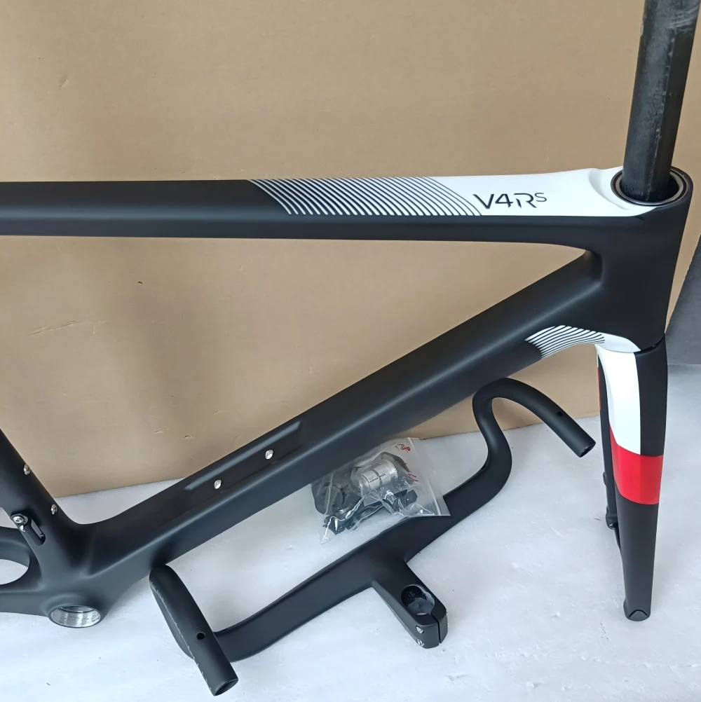 V4rs Fahrradrahmen Fahrradrahmenset Kohlefaser Fahrradrahmen Rennradrahmen Scheibenbremse Passend Di2 Hochwertiges Taiwan Hergestellt Image