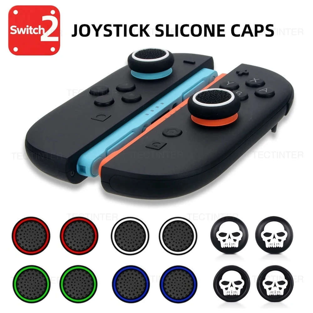 4pcs Silicone Analog ThumbStick Grip Caps Cover For PS5/PS4/PS3/Switch 2 Accessories For Steam Deck/Xbox One/Xbox 360 Controller