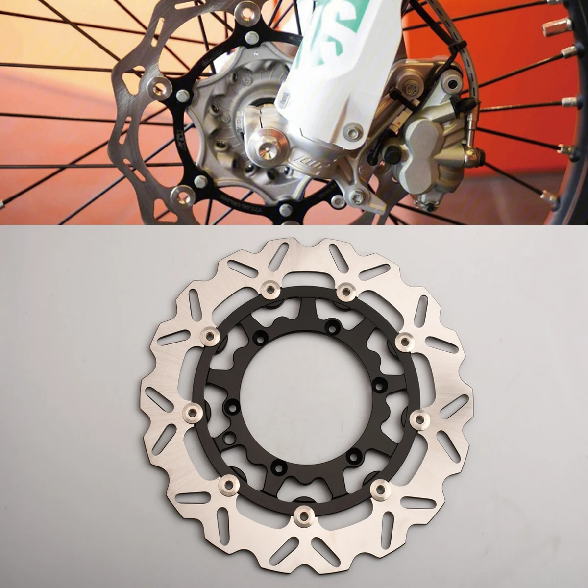 Motorrad 320MM 260MM Vordere Bremsscheibe Bremssattel Adapter Halterung Für KTM EXC EXCF SX SXF XC XCF XCW TPI 125-500 1994-2023 Image