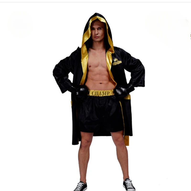 Erwachsene Boxen Champion Cosplay Kostüm Mann Frauen Boxer Robe Gold Gürtel Anzüge Wettbewerb Ausbildung Muay Halloween Party Uniform Image