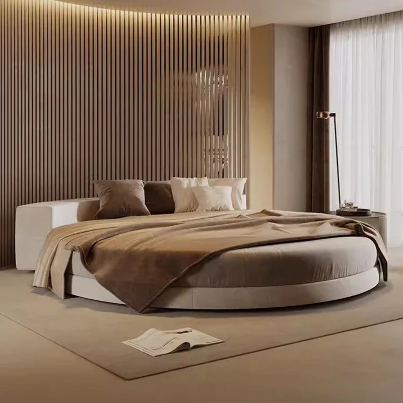 Organizer Italienisches Bettgestell Doppelbett Moderne günstige Ästhetik Minimalistisches Bett Europäisches sicheres Design Holz Cama Casal Wohnmöbel Image