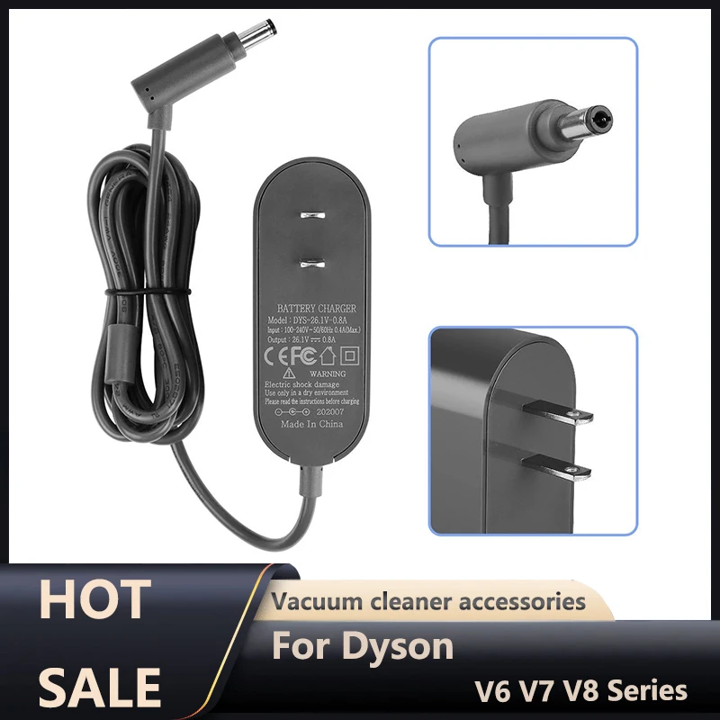 Kompatibel für Dyson V6 V7 V8 Staubsauger, Akku-Ladegerät, Netzteil, EU/US-Stecker, austauschbare Teile, Akku-Netzkabel Image