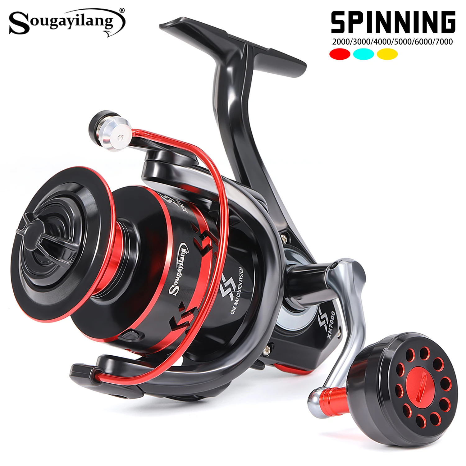Sougayilang Spinning Angelrolle 2000–7000 5,0:1/4,7:1 Übersetzungsverhältnis Aluminiumspule Ultra Smooth Reel Max Drag10kg Angelwerkzeug Image