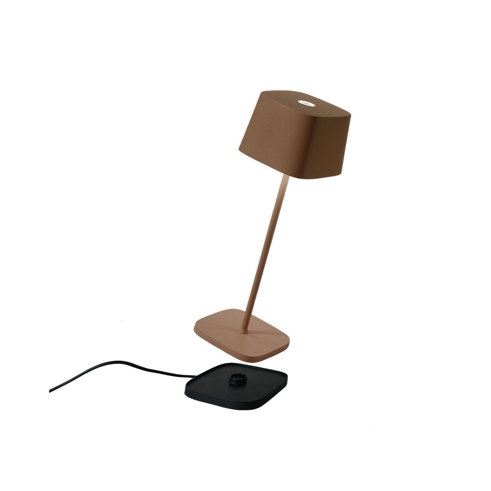 Zafferano Ofelia Pro Corten LED-Tischleuchte, wiederaufladbar und dimmbar - 2200-2700-3000K - 9 Stunden maximale Leistung