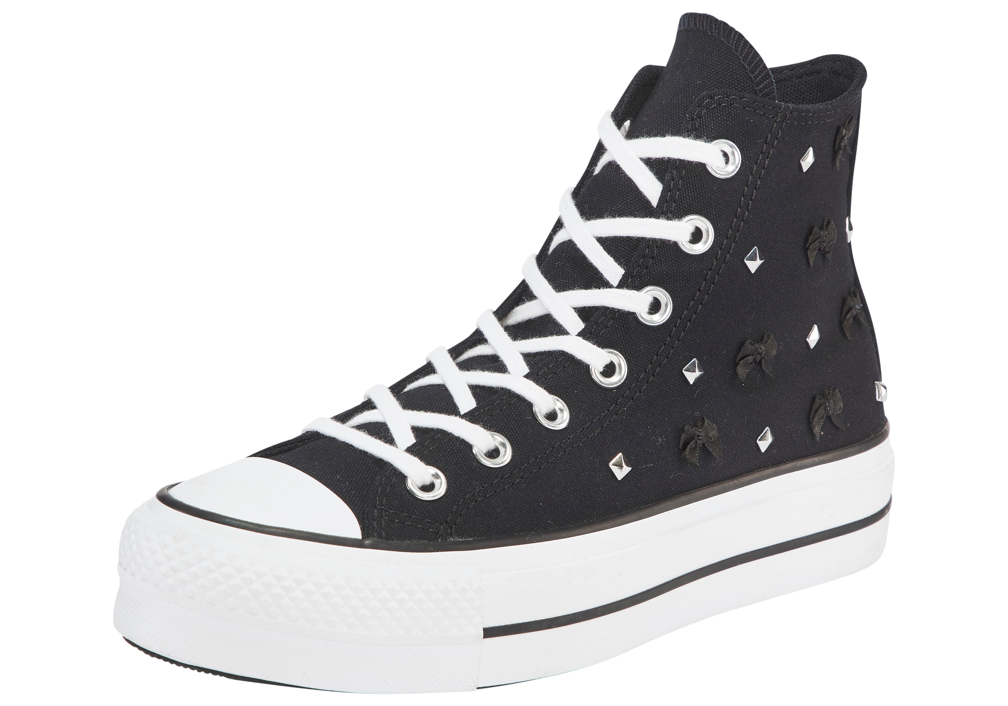 Sneaker CONVERSE "CHUCK TAYLOR ALL STAR LIFT", Damen, Gr. 36, schwarz, silber, weiß, Textil, Schuhe Sneaker