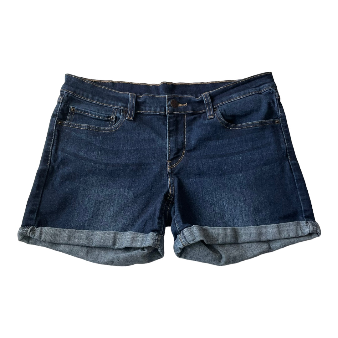 Levi's Shorts | Levis Womens Jean Shorts Size 31 Mid Rise Cuffed Stretch Denim Blue Jean Shorts | Color: Blue | Size: 31