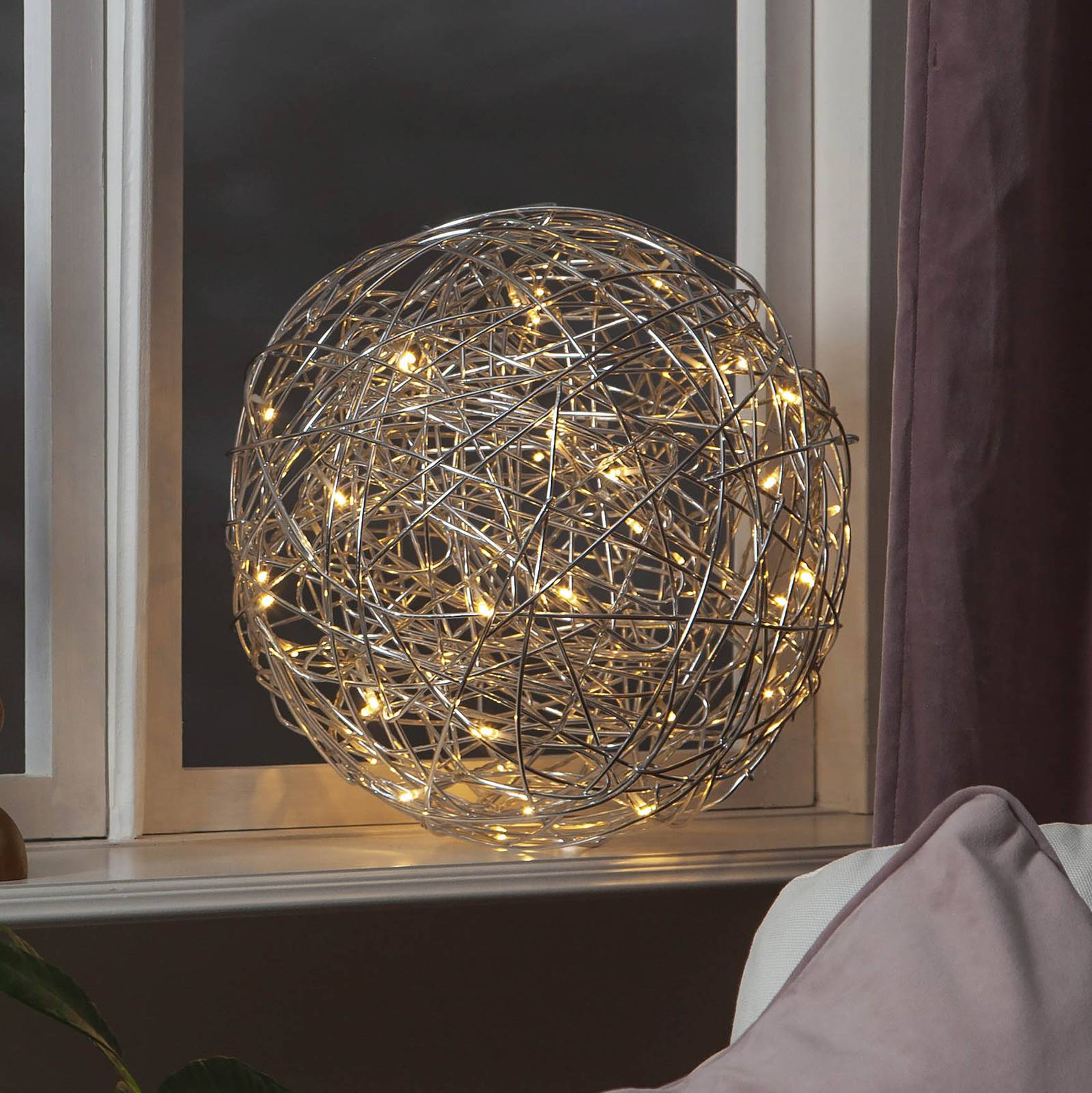 STAR TRADING LED-Außendeko TrasselØ 30 cm Trassel, alu / grau / zink, Aluminium