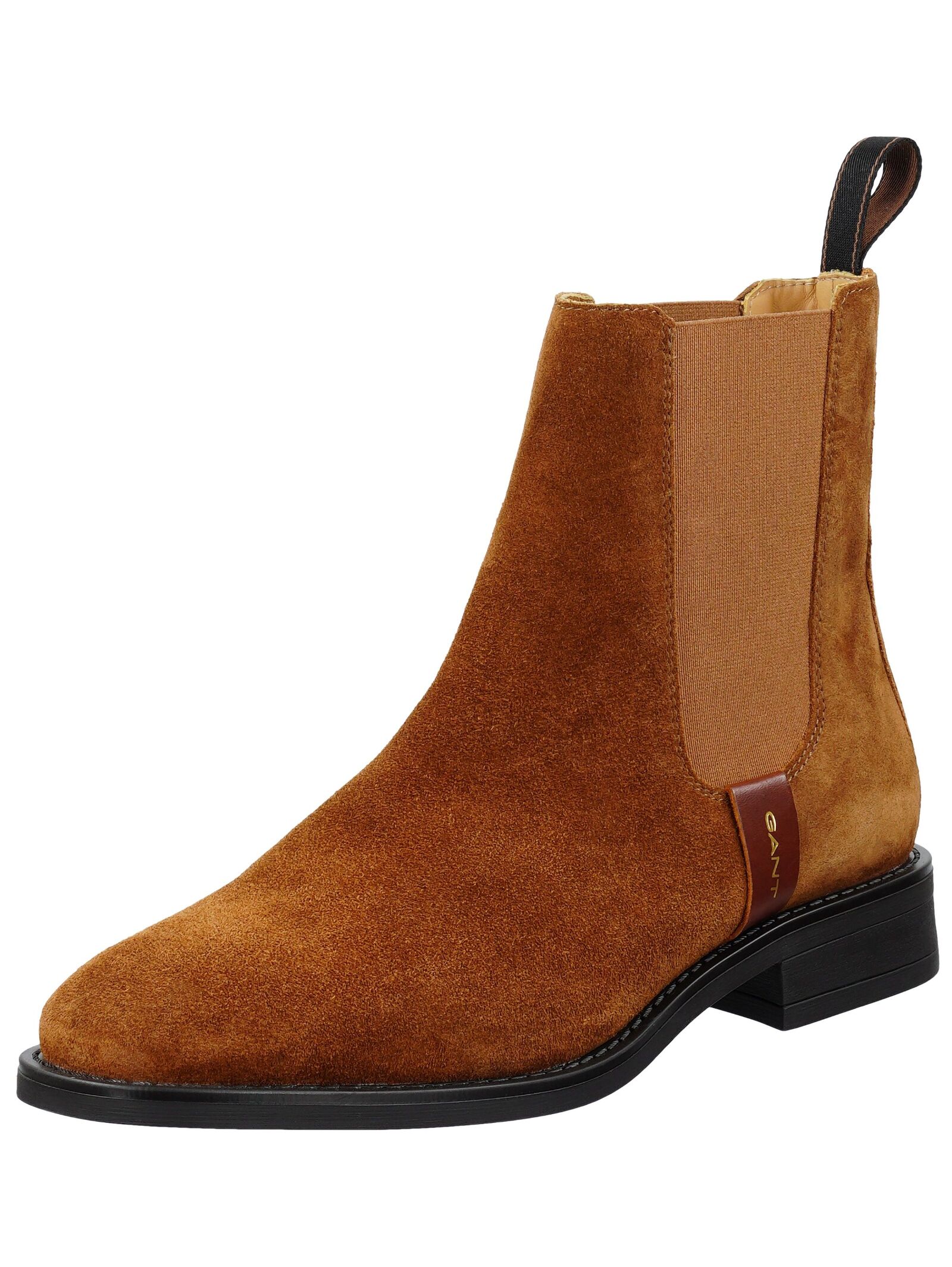 Stiefelette GANT "Gant Stiefelette Veloursleder/Textil", Damen, Gr. 37, braun (cognac), Textil, Veloursleder, Schuhe Stiefelette