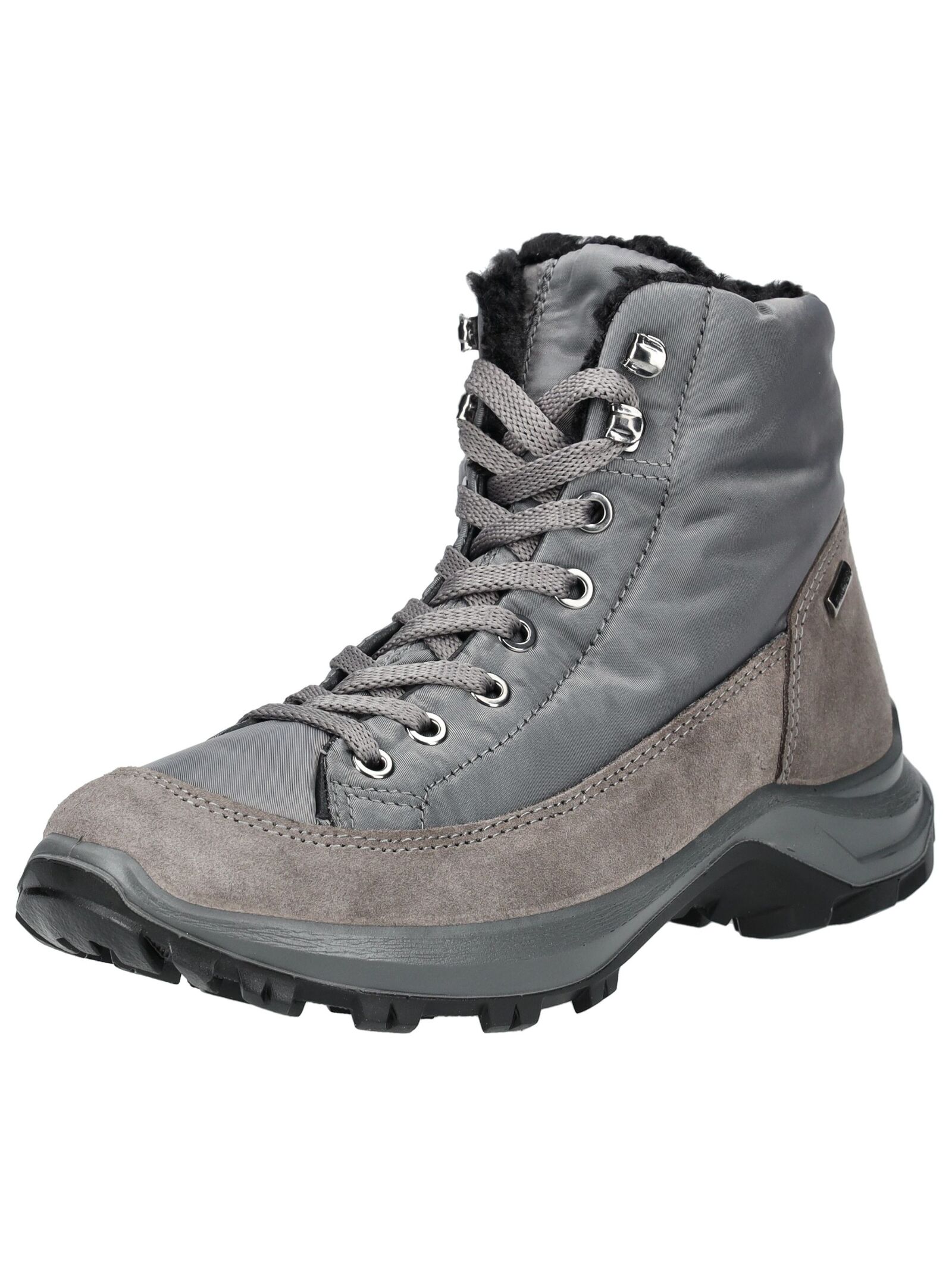 Stiefelette IMAC "Imac Stiefelette Veloursleder", Damen, Gr. 38, grau, Veloursleder, Schuhe Stiefelette