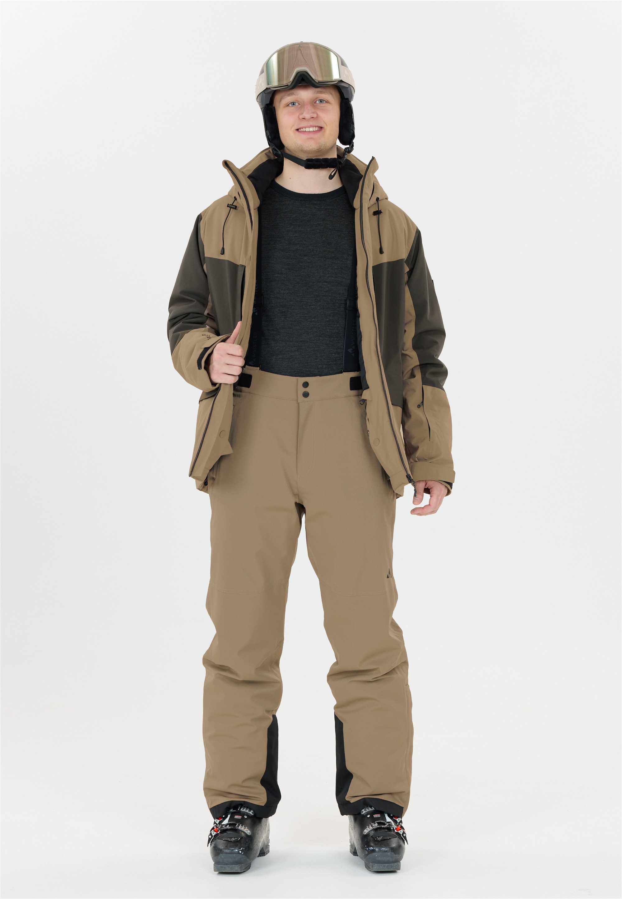 Skihose WHISTLER "Gippslang", Herren, Gr. XL, US-Größen, braun, 94% Polyester, 6% Elasthan, mehrfarbig, lang, Hosen Skihose, mit wasserdichter 3-Lagen-Membran