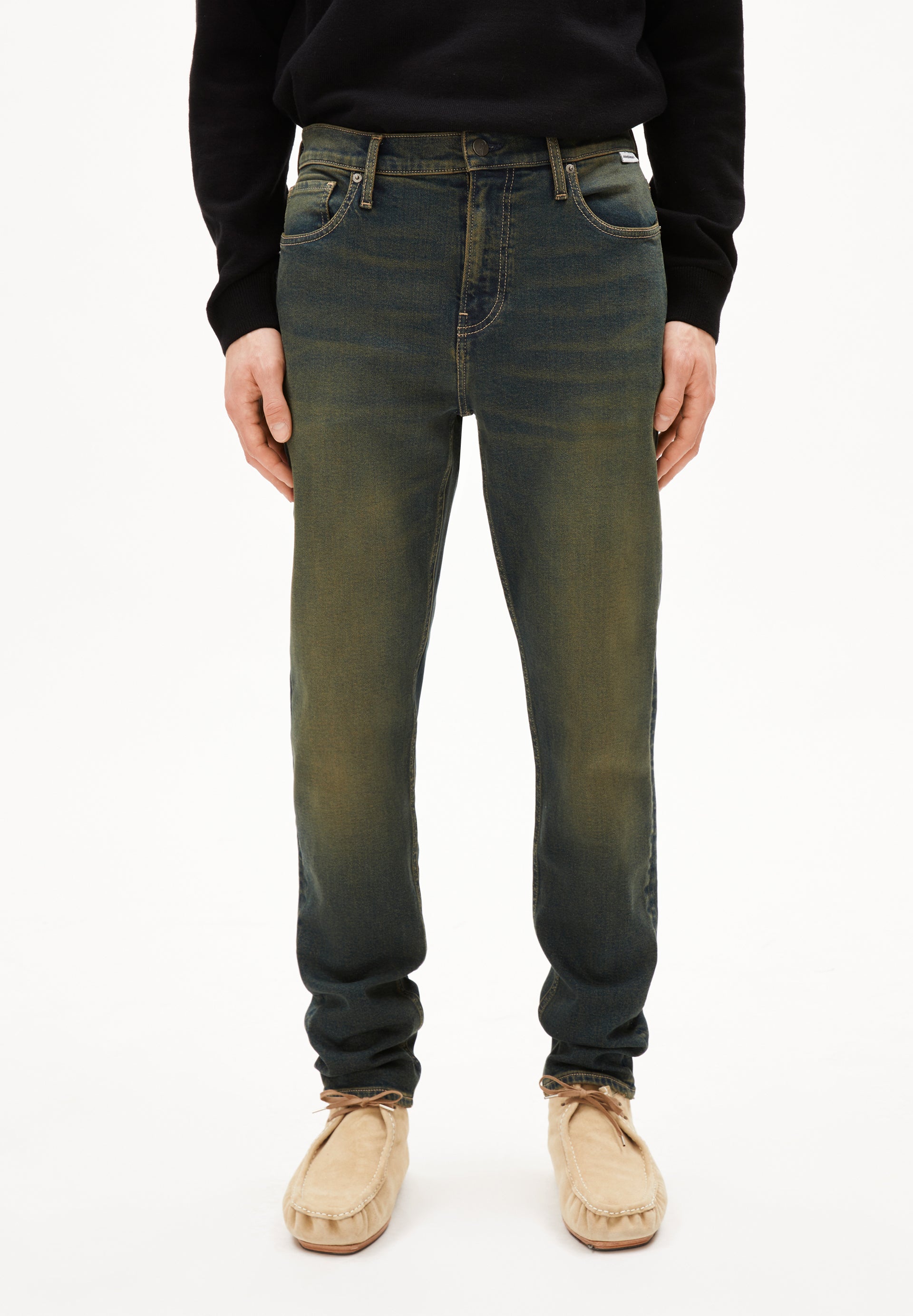 AARJO TARPA | Tapered Leg Mid Waist aus recyceltem Baumwoll Mix - blau (32-30) Image