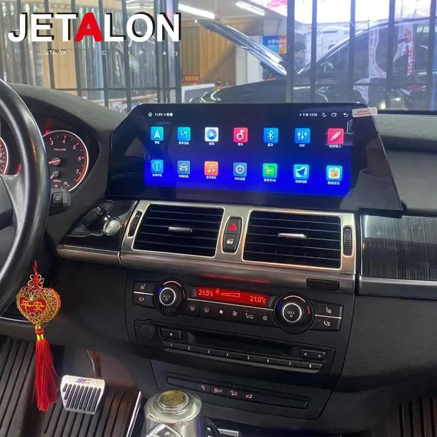 Für BMW X5 E70 X6 E71 2007-2012 Klinge Bildschirm 12,3 zoll Auto Radio Android 13 Multimedia Player GPS Qualcomm 256G Kopf Einheit CarPlay Image