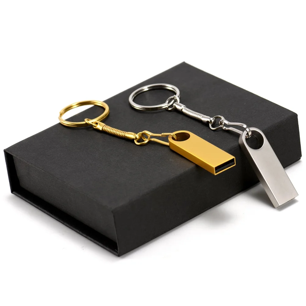 Boxed Metal USB 2.0 Flash Drive 64 GB Creative Pen Drive 100 % echte Kapazität Hochzeitsgeschenk Memory Stick Gold Thumb Stick 32 GB 16 GB Image