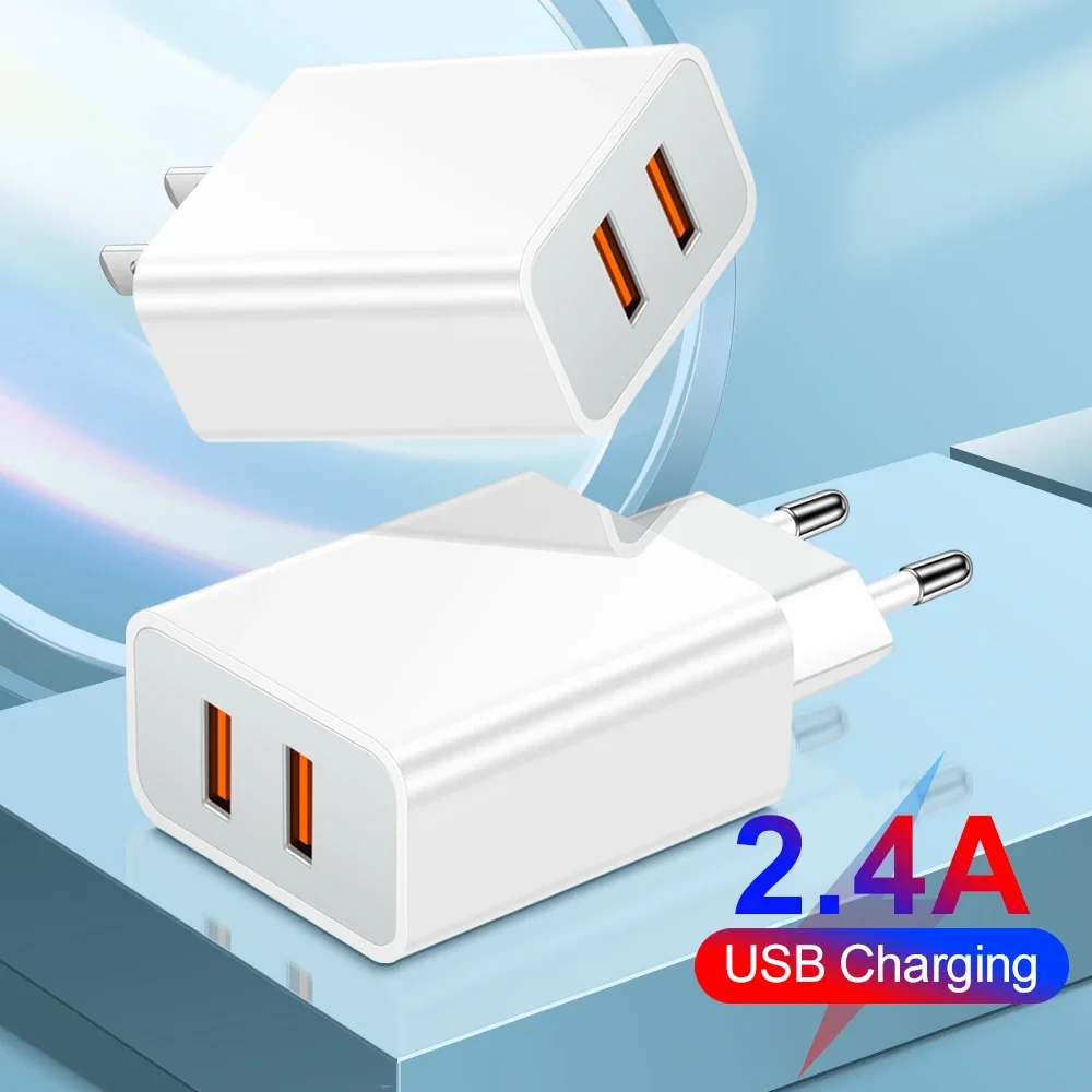 Dual USB Charger Fast Charging Adapter Portable Wall Travel Charger Mobile Phone Chargers for Oneplus Oppo iPhone Xiaomi 15 17