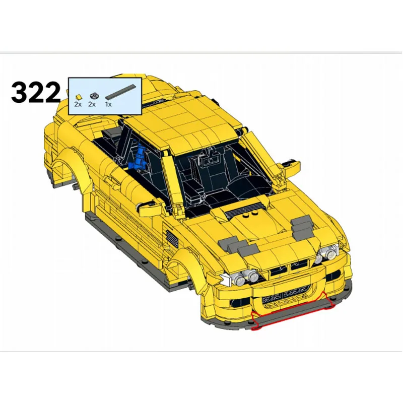 MOC-45363 Nuovo E46 M3 GTR Sport Supercar Racing Building Block Modello 1244 Parti MOC Regalo Creativo per I Ragazzi Bambini Giocattolo Di Compleanno