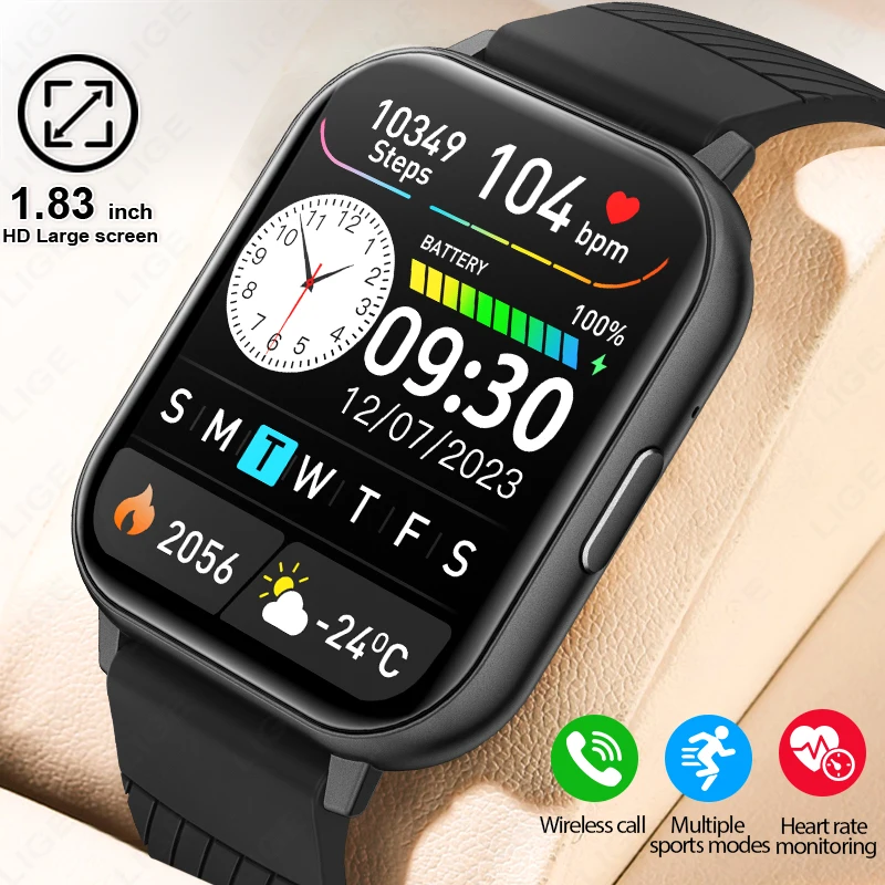 LIGE 2025 Smart Uhr Männer Full Touch IP67 Wasserdicht Wecker Herzfrequenz Gesundheit Monitor Dame Geschenk Sport Fitness Smartwatches Image