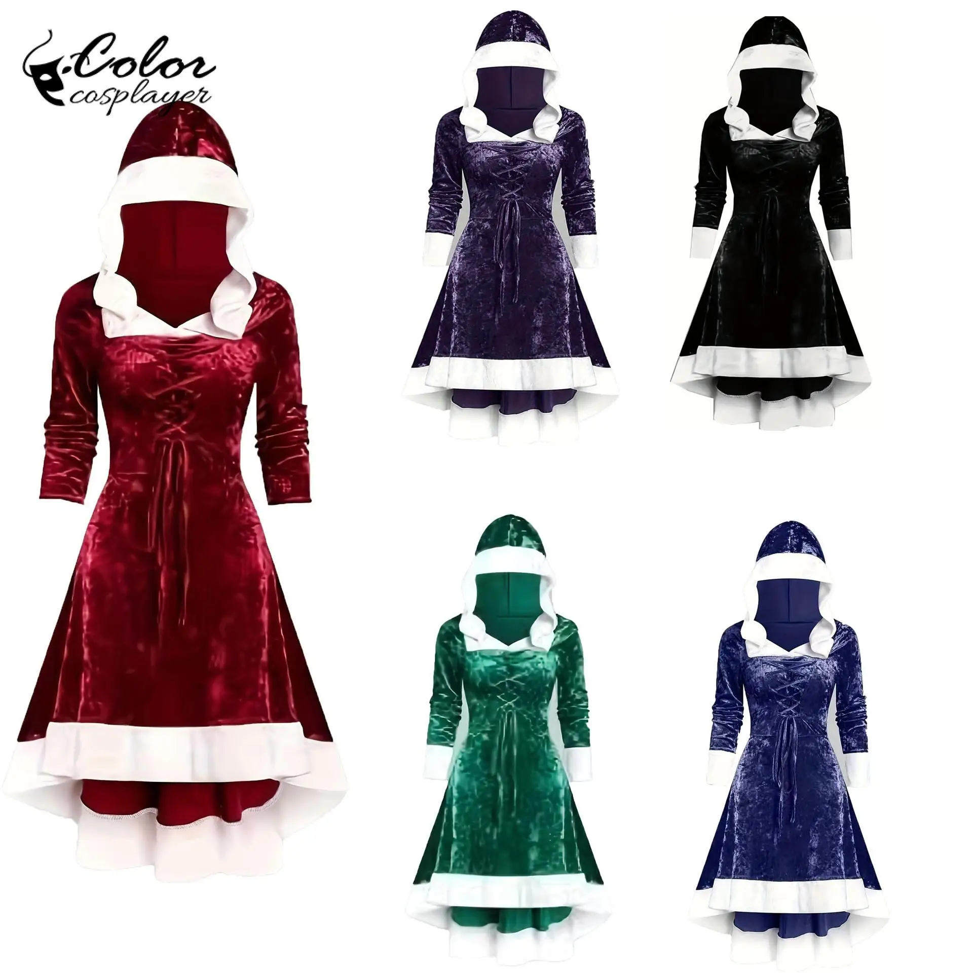 Weihnachten Weihnachtsmann Kleid mit Hut Weihnachten Frauen Cosplay Kostüm Erwachsene Festival Party Kleidung Frohes Neues Jahr Party Dress Up Image