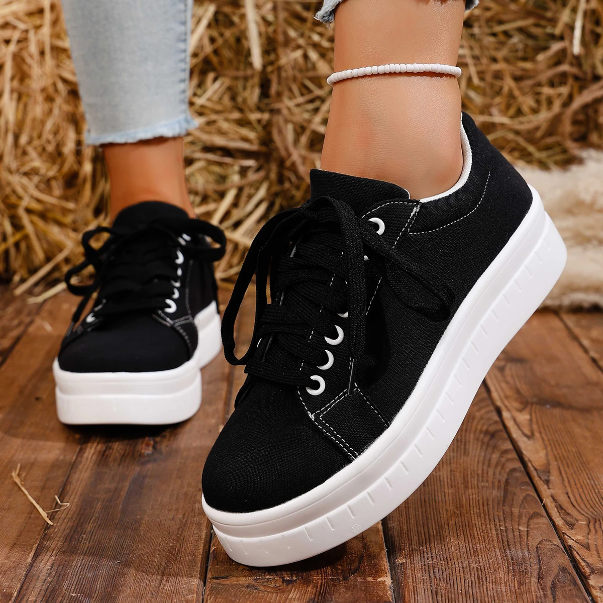 Frauen Turnschuhe 2025, Neue Mode Casual Schuhe Femme Sommer Designer Turnschuhe Frauen Lace Up Plattform Tennis Sport Schuhe Weibliche Image