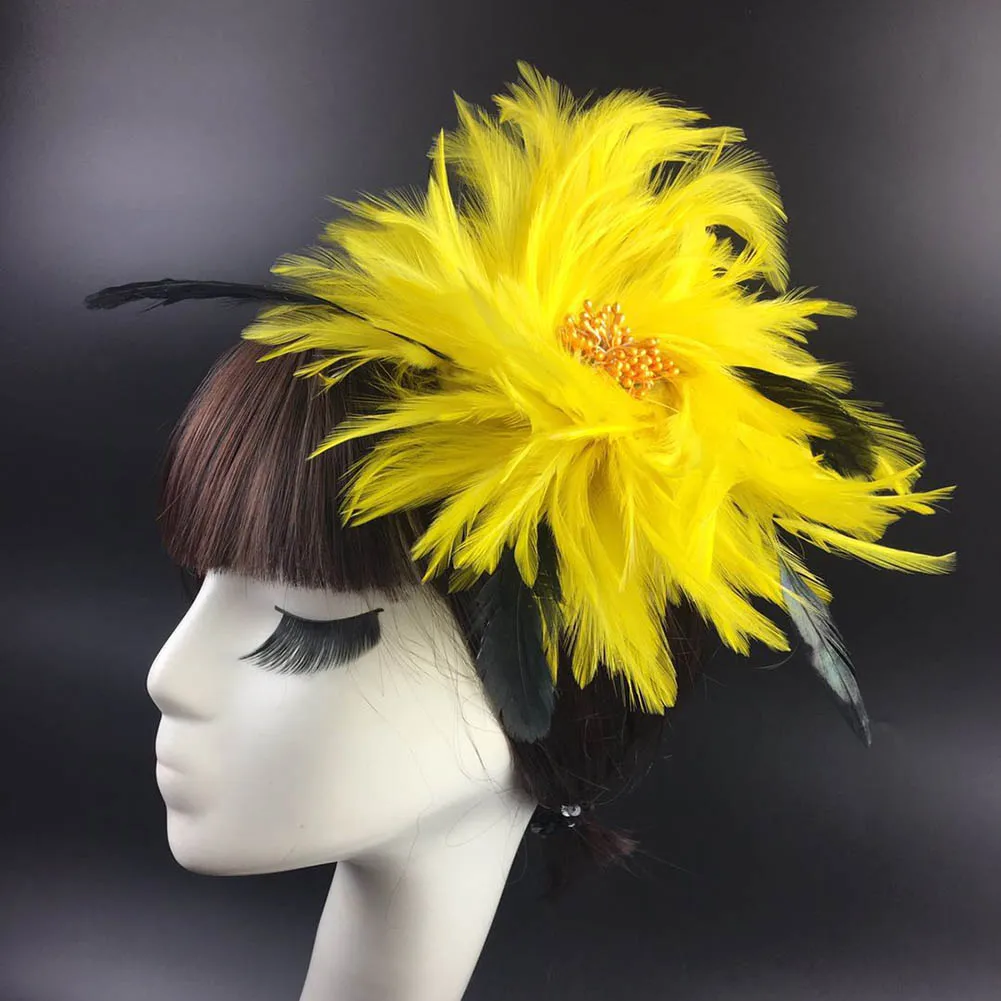 Vintage Bunte Burlesque Kopfschmuck Flapper Straußenfeder Fancy Stirnband Flapper Kopfschmuck Frau Haarschmuck Großhandel