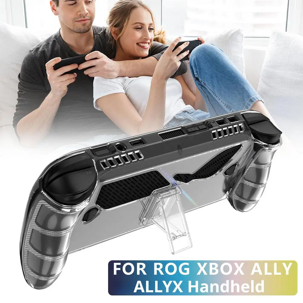 Für ROG Xbox Ally X Handheld-Gerät, transparente TPU-Hülle, vollständige Abdeckung mit Halterung, stoßfest, rutschfest, Anti-Fall-Schutzhülle Image