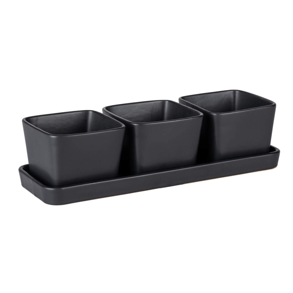 WENKO Snack & Dip Schalen Set Schwarz matt Image