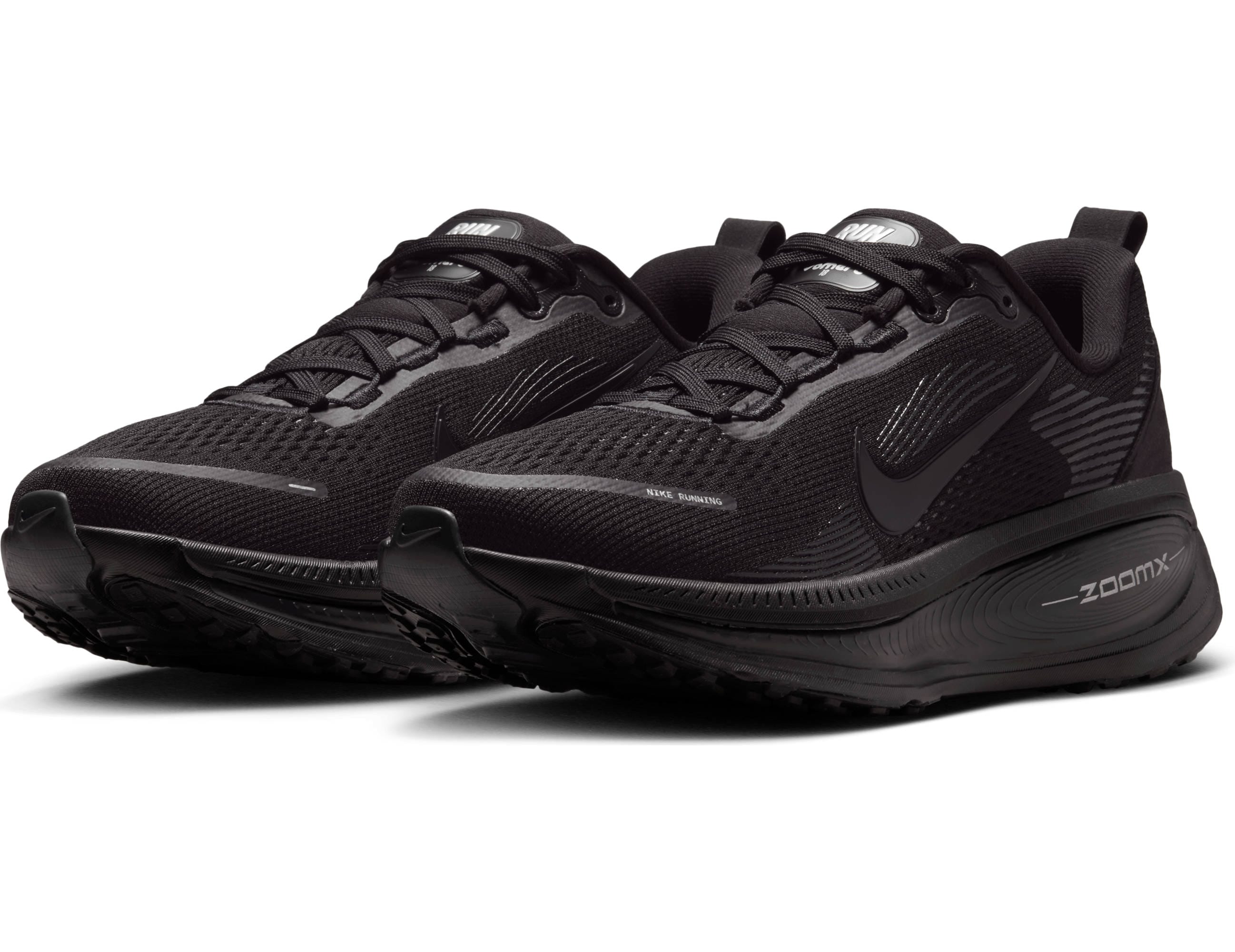 Laufschuh NIKE "Nike Vomero 18", Damen, Gr. 37,5, schwarz, schwarz, dk smoke grau, lt smoke grau, Synthetik, Textil, Schuhe Laufschuh, komfortables Laufgefühl durch maximale Dämpfung