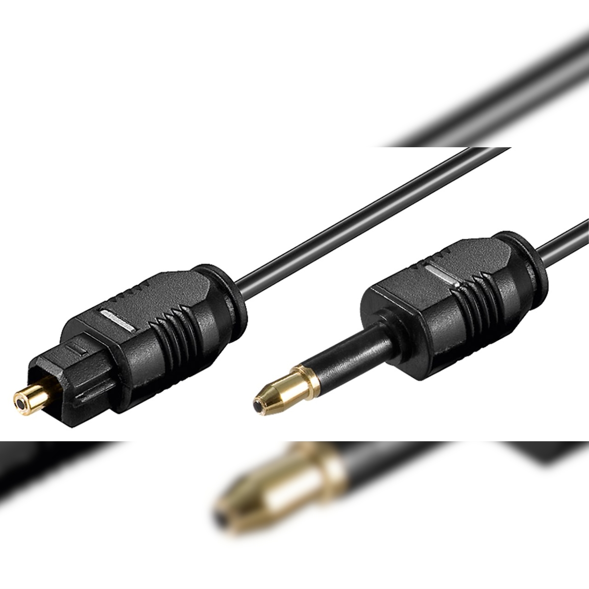 Goobay 51225 Toslink optisches Digital Audio Verbindungskabel, 2 m - 3,5 mm mini Toslink-Stecker > Toslink-Stecker, ø 2,2 mm Image