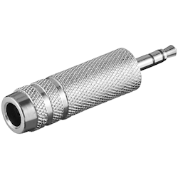 goobay Audio-Adapter in Metallausführung 3,5mm stereo Stecker>6,35mm stereo Kuppl Image