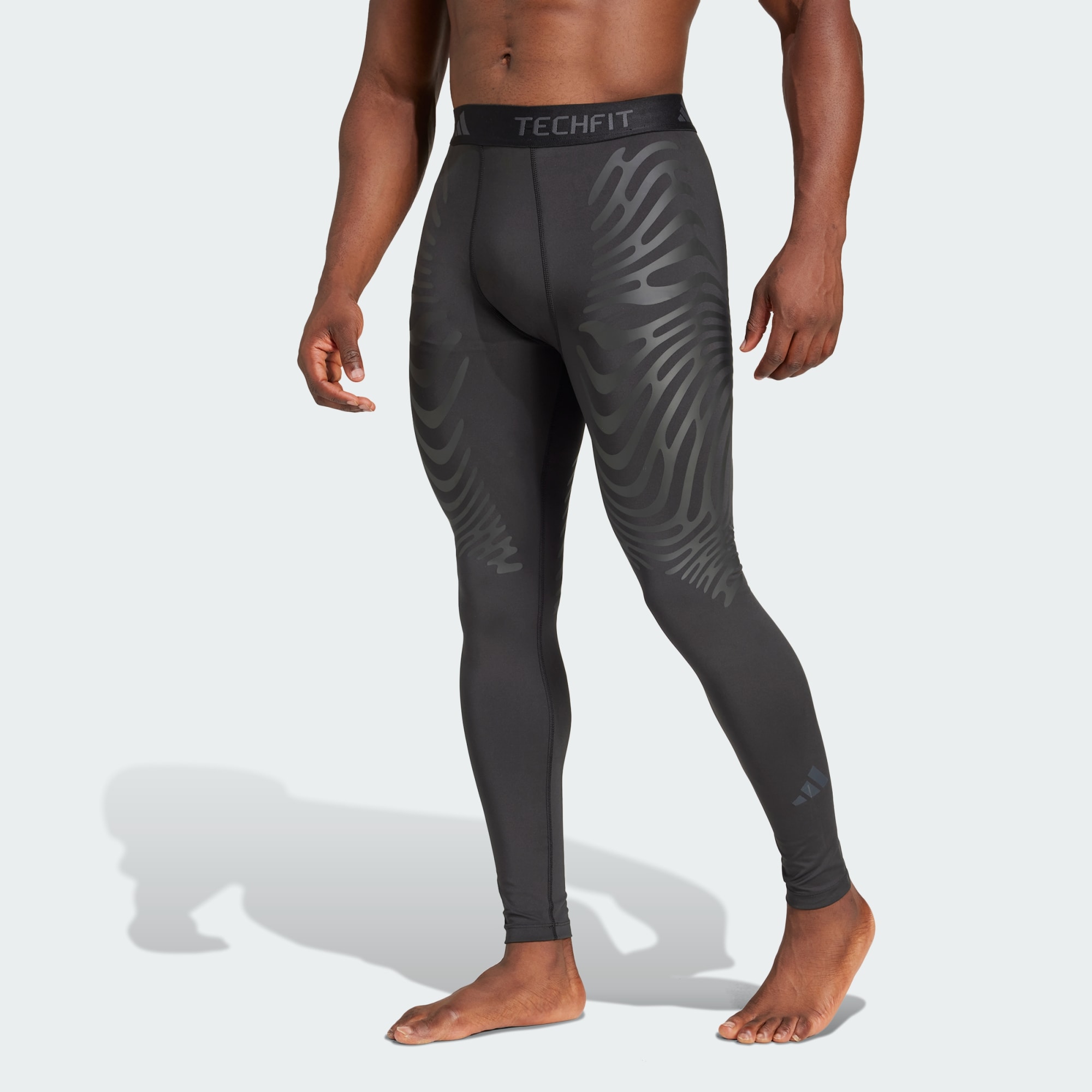 adidas Performance Mens Techfit Control Training Long Tights - Black - Size Large | adidas Performance Sale | Discount Designer Brands