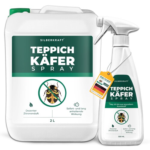Teppichkäfer Spray - Teppichkäfer vertreiben & loswerden: 2 L Kanister + 500 ml Sprayflasche Image