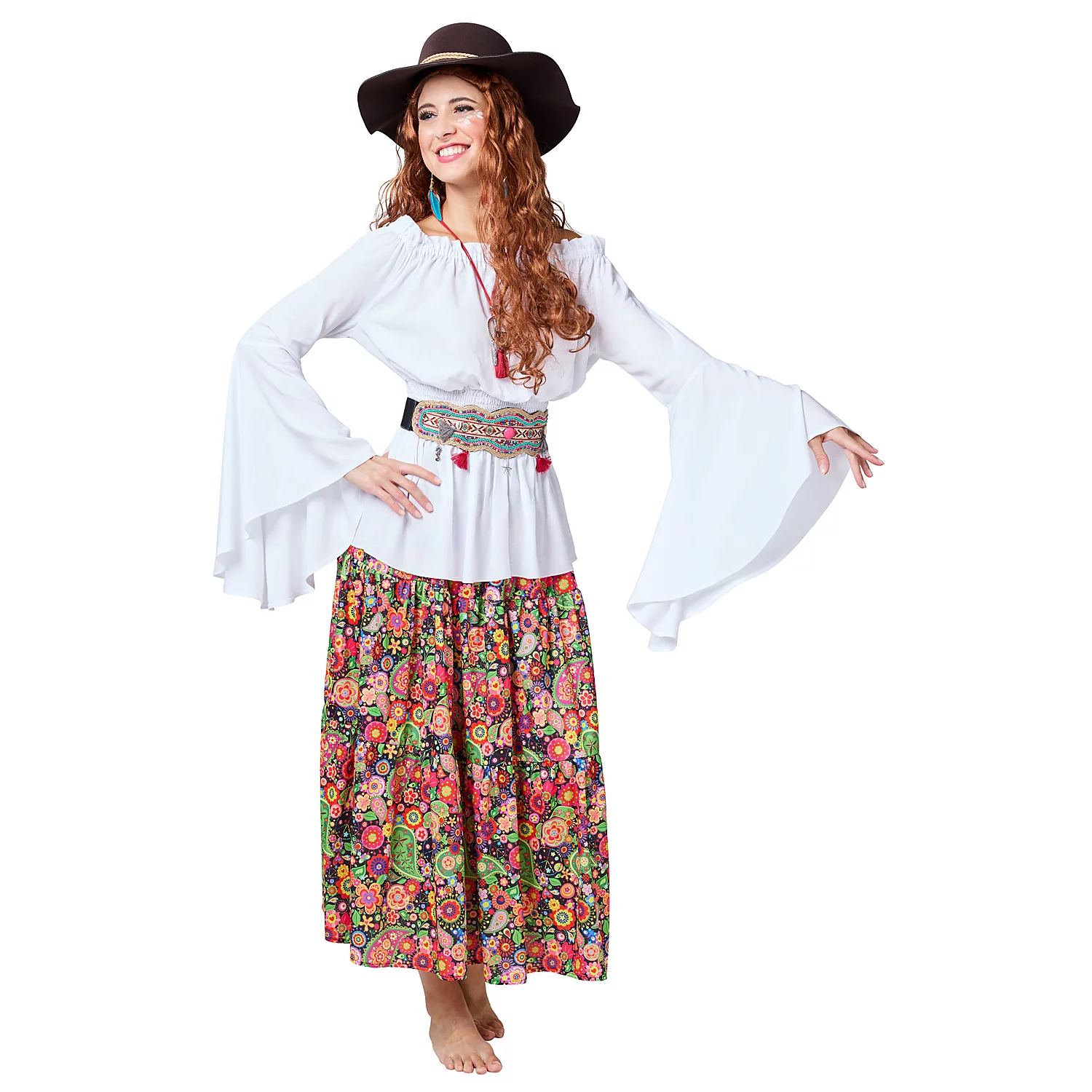 Jupe longue "Paisley", multicolore