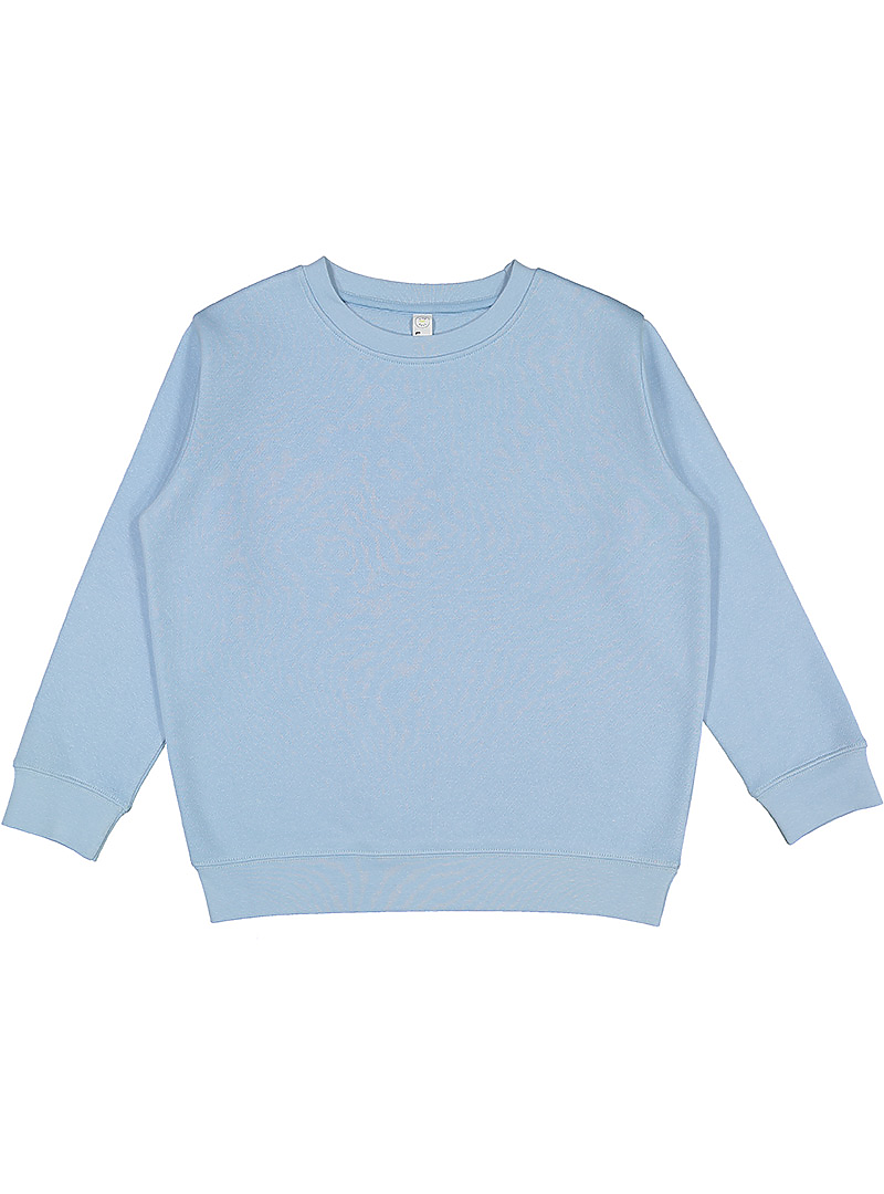LAT L2225 Youth Fleece Sweatshirt in Light Blue size Large | Cotton/Polyester Blend 2225LA, 2225
