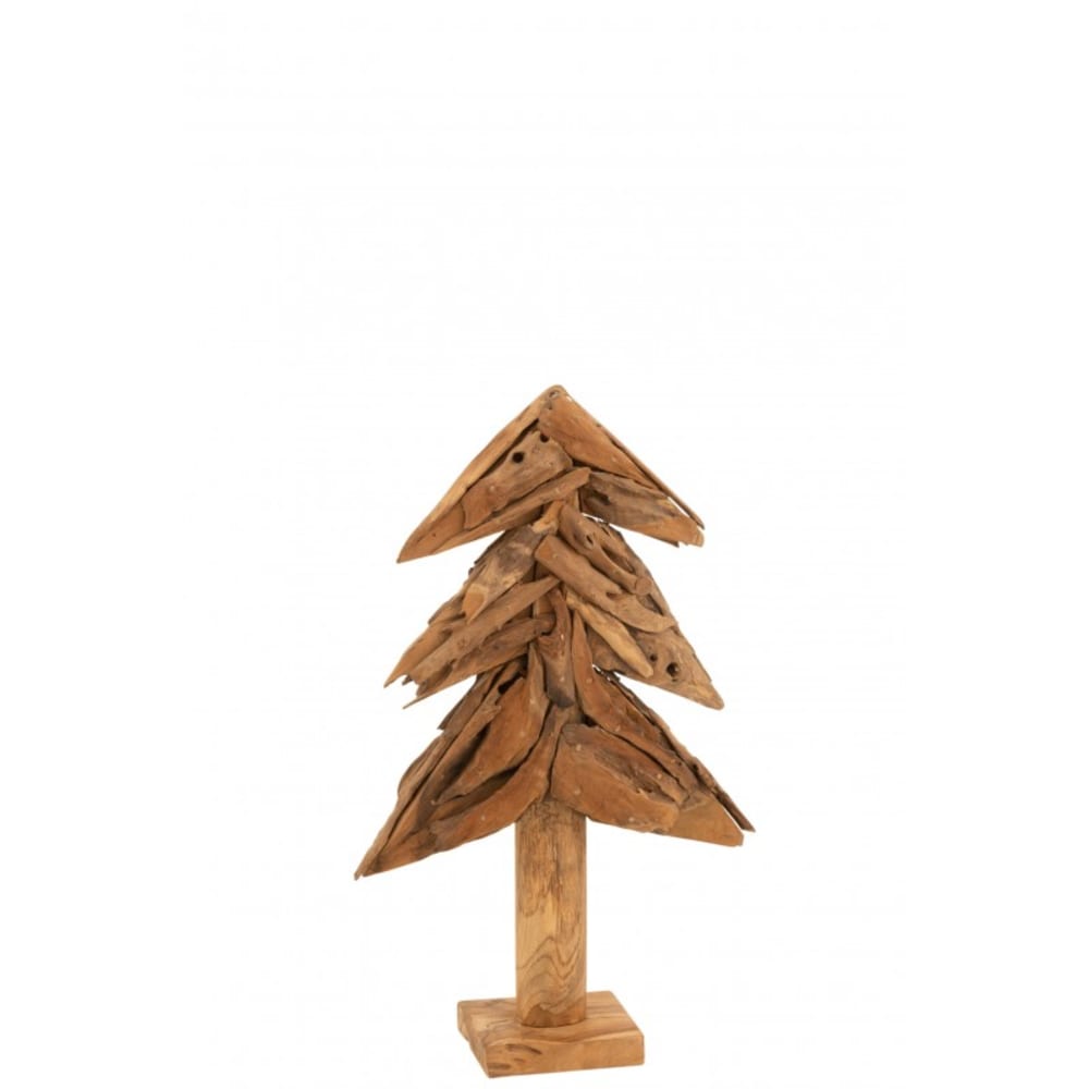 Albero di Natale pezzi di teak in legno naturale 40x14x80 cm