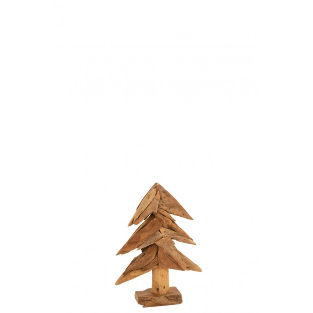 Albero di Natale pezzi di teak in legno naturale 25x10.5x48.5 cm