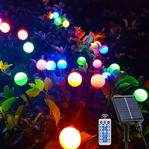 6 in 1 Outdoor Solar wasserdicht Glühwürmchen Bodenstecker Licht 48LED Strahlen Innenhof Garten Rasen Weg Park Atmosphären Dekor Licht Landschaftsbeleuchtung 8 Funktion Fernbedienung Image