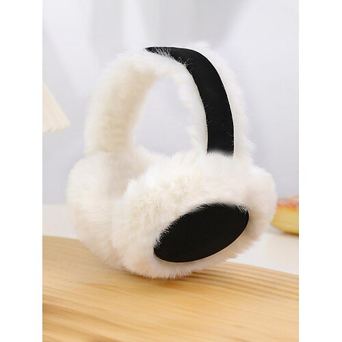 Weihnachts-Ohrenschützer aus Kunstpelz für Damen, faltbares Design, Stirnband aus mehreren Materialien für den Winter, gemütliches und stilvolles Accessoire für kaltes Wetter Image