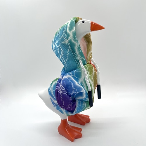 17 Zoll Tisch-Gans-Outfits Kapuzenpullover Tisch-Gans-Zubehör Mini-Vorplatz-Gans-Kostüm Magnetische Gans Statue Schlüsselhalter Kleidung für Tischdekoration Weihnachtsgeschenk Image