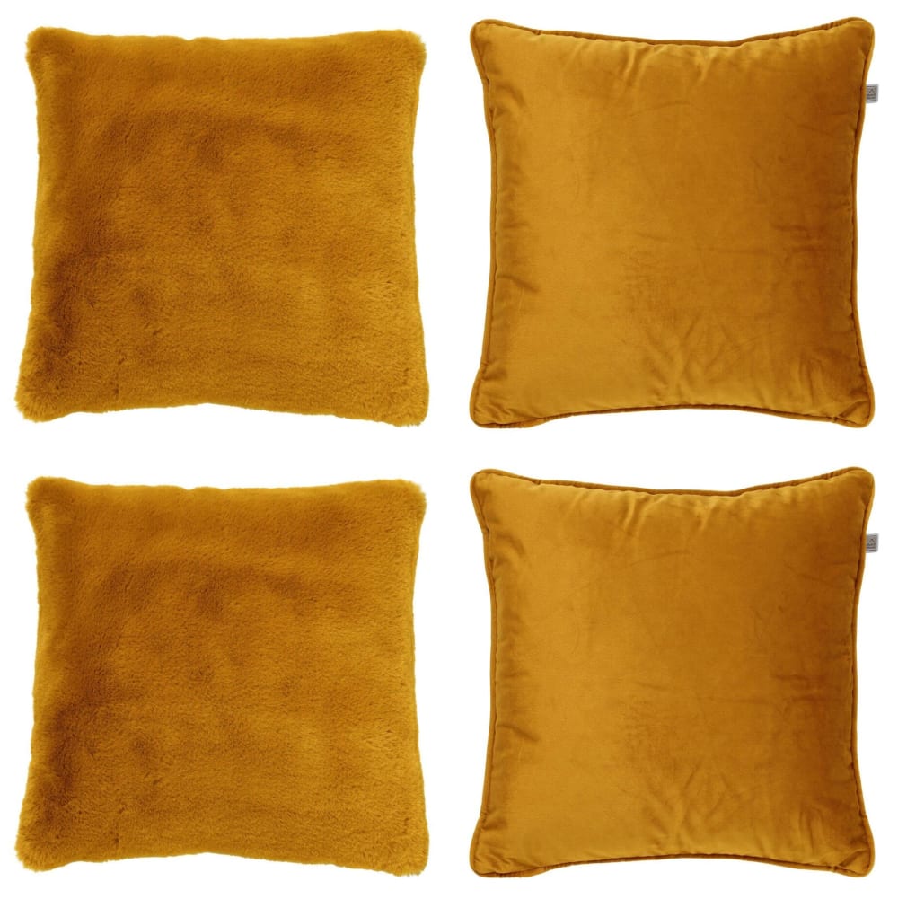 Ensemble 4 coussins - jaune